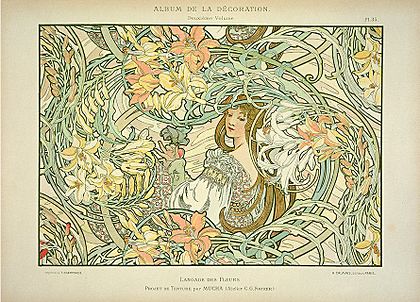 'Language of Flowers' by Alphonse Mucha