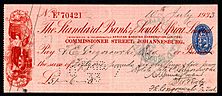 1933 South African cheque