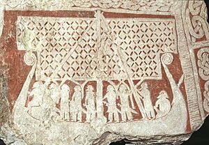Bildsten med skepp 800-1099 Tjängvide, Gotland