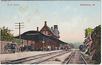 Brattleboro station 1908 postcard