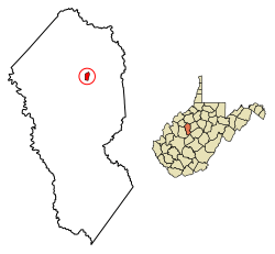 Location of Grantsville in Calhoun County, West Virginia.