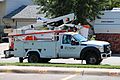 Charter Communications branded Versalift Ford F-450 Super Duty bucket truck in Gillette, Wyoming