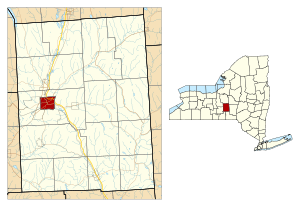 Location in Cortland County and the state of New York