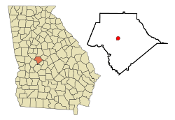 Location in Crawford County and the state of Georgia