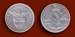 Filipinas (PI) 50 Centavos Silver Coin 1918 (s)