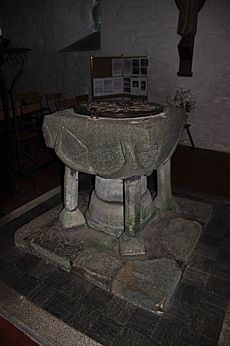 Font in St Materiana's Church, Tintagel (5622)