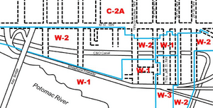 Georgetown zoning sub-zones - approved November 1974 - Washington DC
