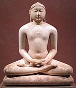 Guarajat o rajastan, periodo solanki, jain svetambara tirthankara in meditazione, su un trono-cushino, 1000-1050 ca.