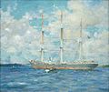 Henry Scott Tuke - French Barque in Falmouth Bay (1902)