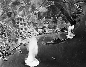 Japanese battleship Haruna attacked.jpg