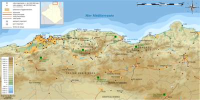 Kabylie topographic map-fr