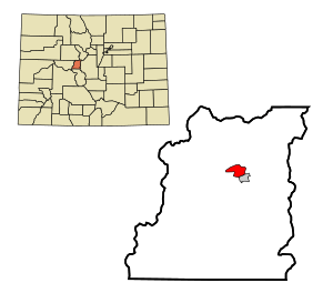 Location of the Leadville North CDP in Lake County, Colorado.