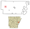 Lee County Arkansas Incorporated and Unincorporated areas Moro Highlighted 0546910