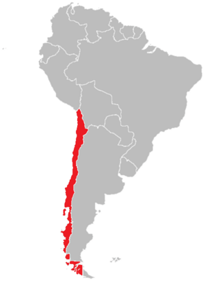 Location of Chile within South America