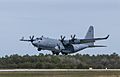Lockheed Martin MC-130J Commando II with winglets takes off from Eglin Air Force Base in March 2016