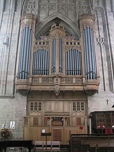 Malvern Priory organ case
