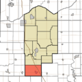 Map highlighting Carpenter Township, Jasper County, Indiana