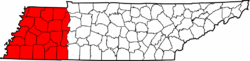 Map of West Tennessee counties.png