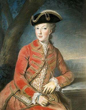 Marie Antoinette in a red hunting habit-1772