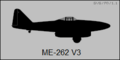 Messerschmitt Me 262 V3 side-view silhouette