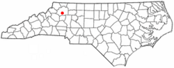 Location of Moravian Falls, North Carolina