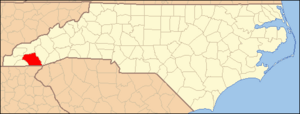 North Carolina Map Highlighting Macon County
