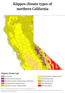 Northern California Köppen