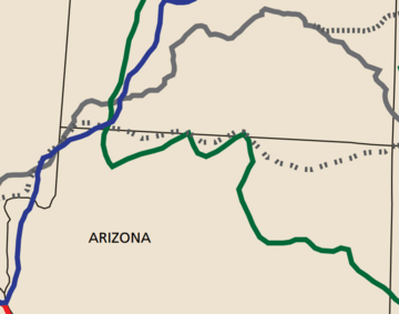 Old Spanish Trail - Early Exploration Routes in southern Utah and northern Arizona (map)