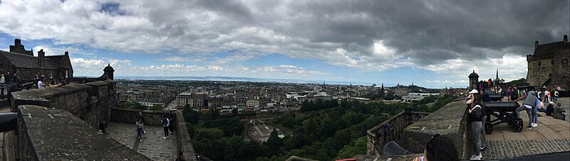 Panoramic view from Edinburgh Castle, June 2024