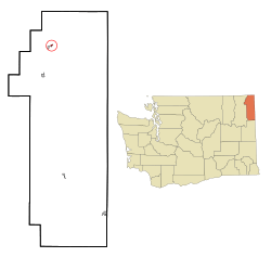 Location of Metaline Falls, Washington