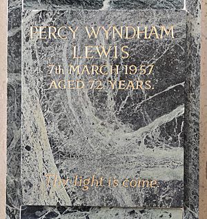 Percy Wyndham Lewis - Golders Green Crematorium