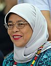 Republic of Singapore President Halimah Yacob witnesses the program proper during her visit to the Philippine Eagle Center in Davao City on September 11, 2019 (cropped).jpg