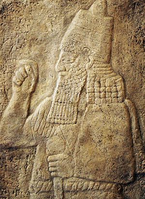 Sennacherib's portrait on the cast of a rock relief