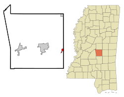 Location of Lake, Mississippi