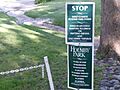 Signs in Holmby Park, Holmby Hills, Los Angeles, California.