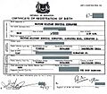 Singapore 1967 Birth Certificate