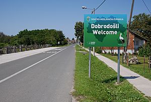 Sign for Sisak-Moslavina County in Hrvatska Dubica