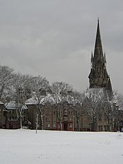 Snow on Bruntsfield Links - Barclay Church