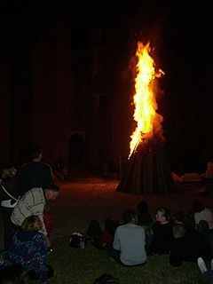 St. John's Fire at Chateau de Montfort (Cote d'Or)