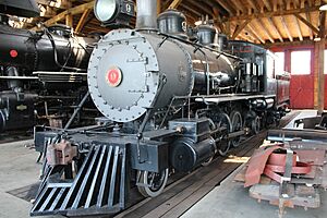 Steam locomotive at the Age of Steam Roundhouse April 2022 4.jpg