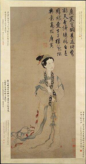 The Moon Goddess Chang E - Unidentified artist, after Tang Yin