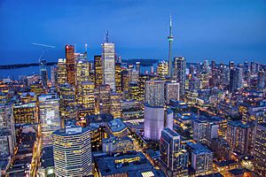Toronto from above at night