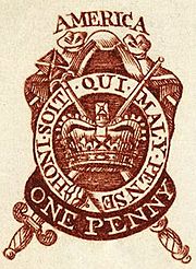 1765 one penny stamp