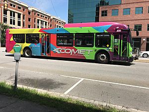 A COMET transit bus in Columbia, SC