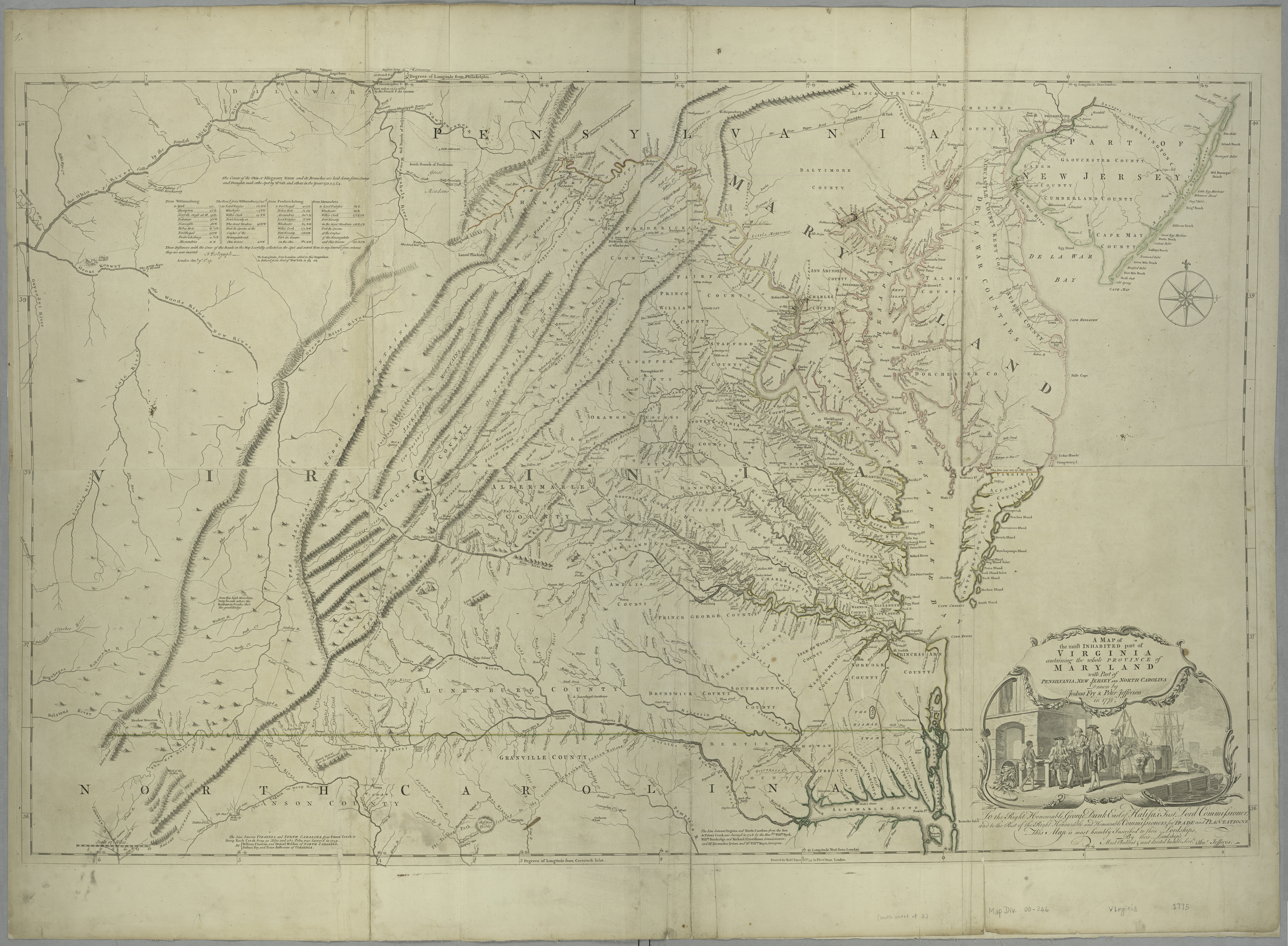 Westham is shown next to Richmond,  Virginia in 1775