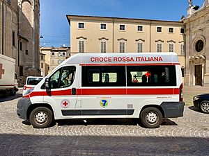 Ambulance of the Italian Red Cross in Parma, 2019