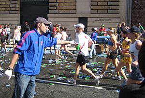 Boston marathon mile 25 gatorade volunteer 050418