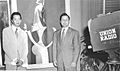 Carbonell and Wifrido Lam durning an interview at Union Radio television station, Havana Cuba, 1952