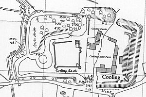 Cooling Castle OS Nat Grid map 1964
