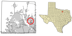 Location of Hackberry in Denton County, Texas
